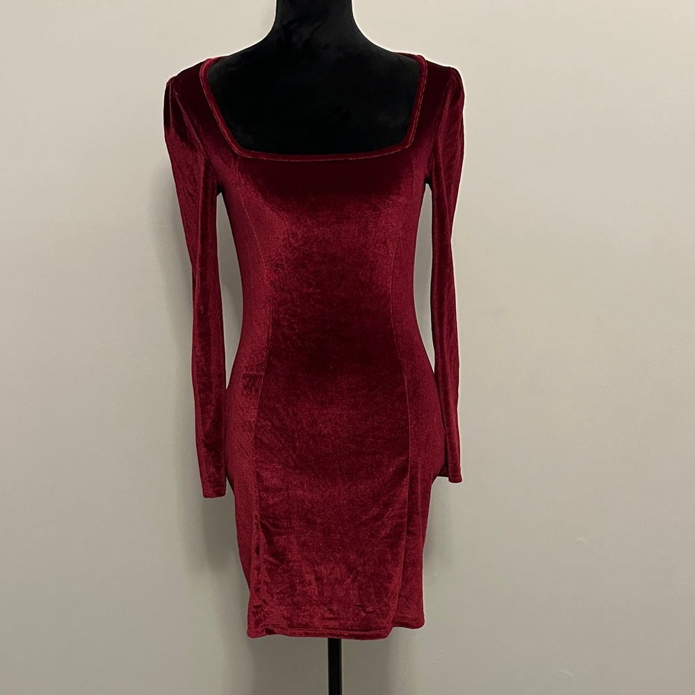 Elegant Velvet Red Dress
